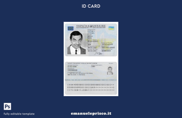 modello di documento d'identità ucraino in stile verificato
